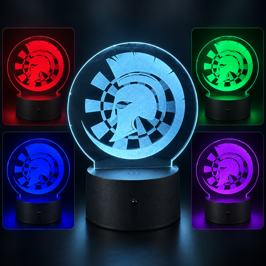 Personalisierte 3D-LED-Lampe – Variante Rund in mehreren Lichtfarben