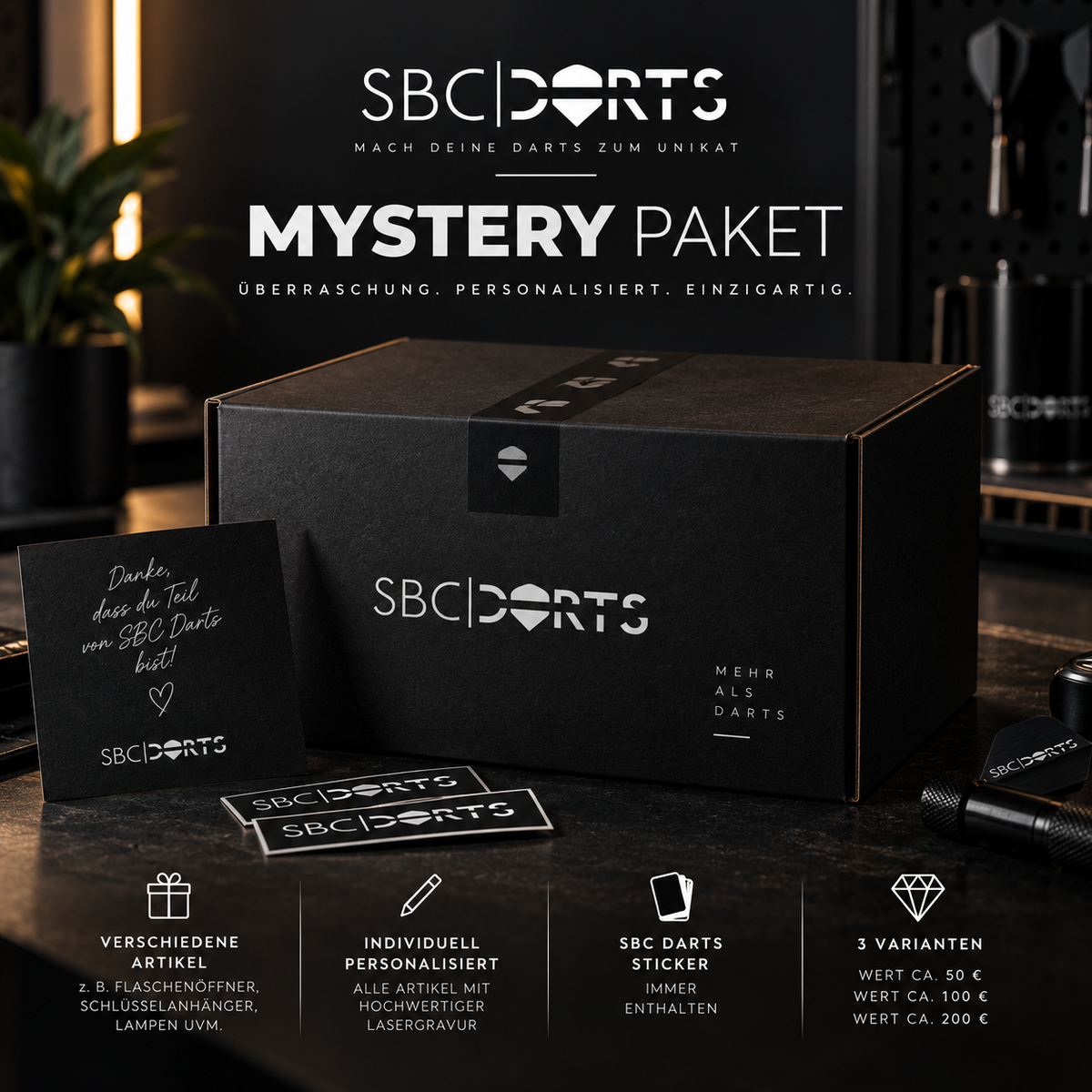 SBC Darts Mystery Paket – personalisierte Überraschungsbox