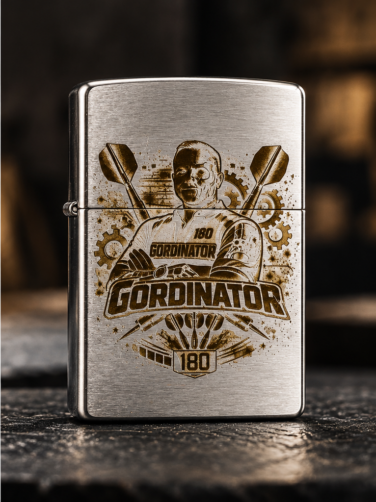 Zippo mit goldener personalisierter Lasergravur